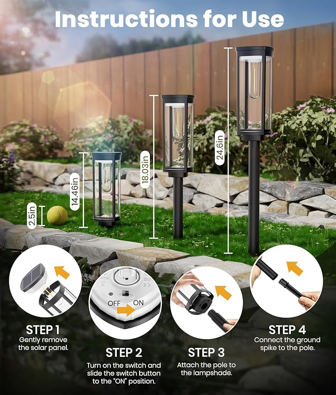 Solar Pathway Lights Outdoor, Bright Solar Lights Outdoor, IP65 Waterproof Landscape Lighting for Yard Patio Walkway Driveway Pathway (Cool White (Cylinder), 12 Pack)