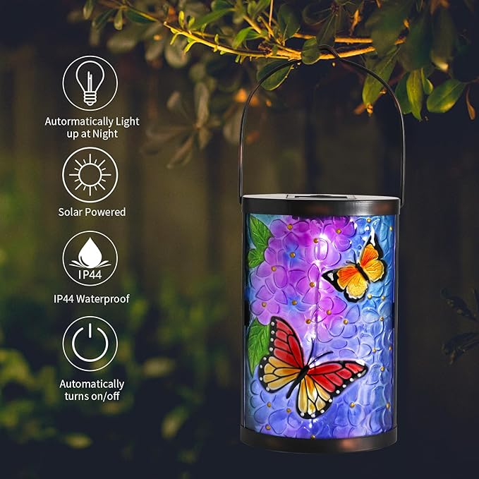 Butterfly Solar Lantern Set, Decorative Patio Lighting