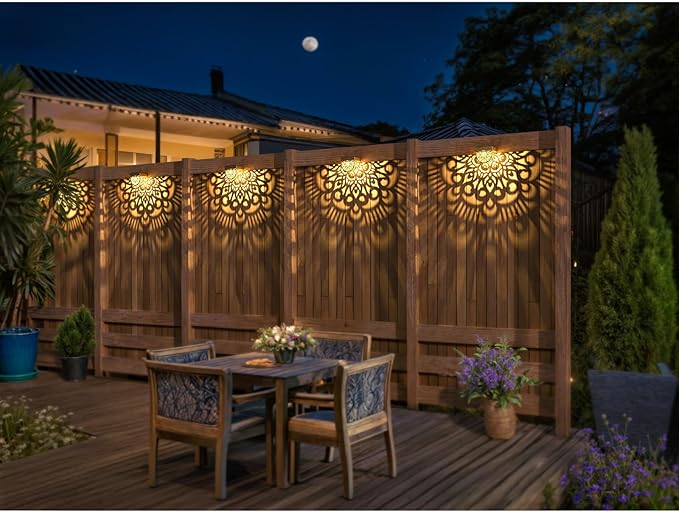 6-Pack Solar Fence Step Lights, Gold Waterproof