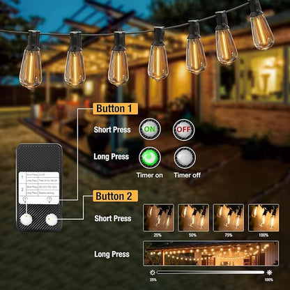 litogo 240FT Dimmable Patio Lights Waterproof, LED Outdoor String Lights with Shatterproof Edison Bulbs, Outside Hanging Light with Timer for Bistro Yard Tent Garden Camp