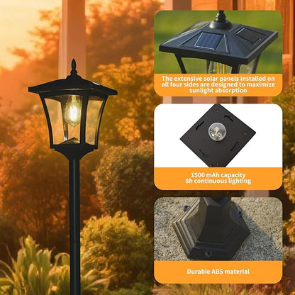 63" Solar Lamp Post Light,Outdoor Waterproof Solar Post Light,Garden Lights for Backyard, Pathway, Patio,Lawn, Driveway Decor