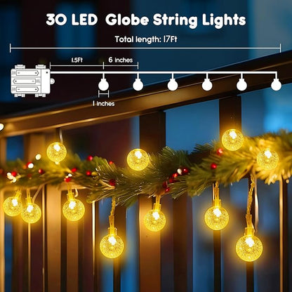 Warm White Porch String Lights, 17ft Weatherproof LED