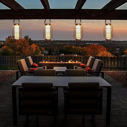 Large Outdoor Solar Lanterns Hanging Light Waterproof LED Garden Lights Solar Powered Retro Metal Auto On Off Table Lamp for Garden Patio Porch Pathway Walkway Tabletop Decorative(Bronze)