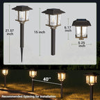 Warm White Solar Pathway Lights 4-Pack, Driveway LED