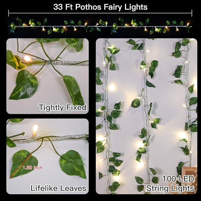 Warm White Patio String Lights, 33ft Weatherproof LED