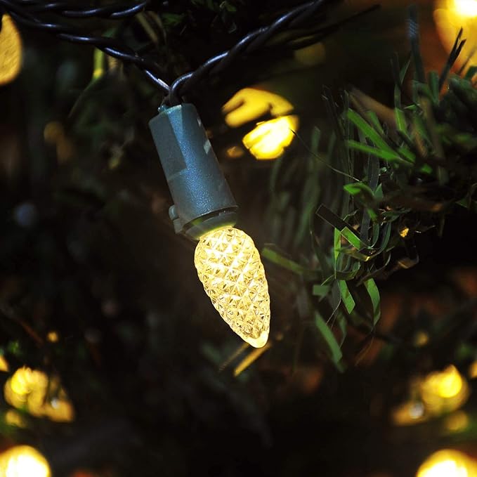 2-Pack 50 LED Christmas Twinkle Lights, 18ft Waterproof for Patio
