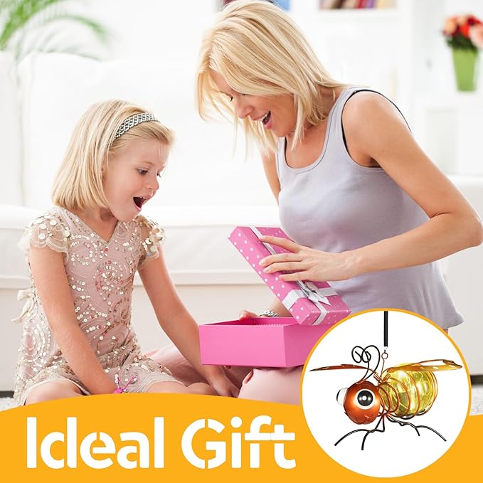 2-Pack Bee Solar Hanging Lantern, Outdoor Pendant