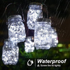 6-Pack Outdoor String Lights, Cool White Waterproof LED