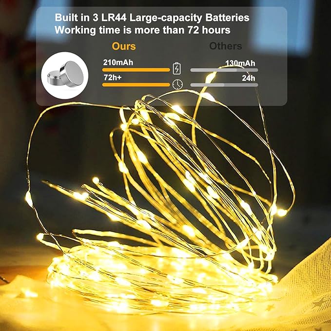 Christmas Patio String Lights 100-Pack, 20 LED Waterproof