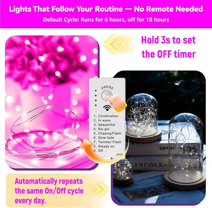 16ft Christmas LED String Lights, Waterproof Timer Lights