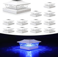 12-Pack RGB Solar Fence Post Lights, Outdoor LED Caps