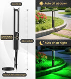 12-Pack RGB Color-Changing Solar Spotlights, Waterproof Wall LED