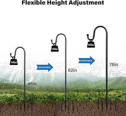 Heavy-Duty Shepherd's Hooks, 78" Garden