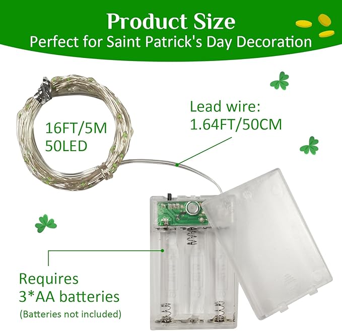 Christmas Fairy Lights 6-Pack, 16ft 50 LED Battery Twinkle Lights