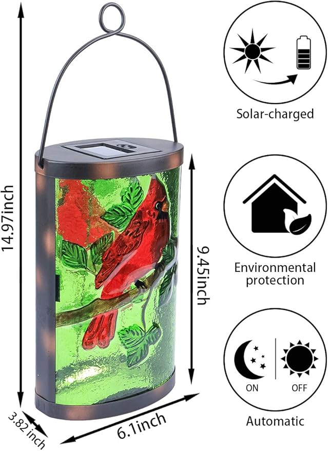 Cardinal Solar Patio Lanterns, Classic Waterproof LED