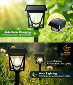 6-Pack Black Solar Path Lights, Outdoor Yard LED