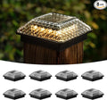 8-Pack Warm White Solar Yard Post Lights, Outdoor LED Caps