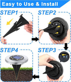 4-Pack In-Ground Solar Lights, Flat LED Landscape
