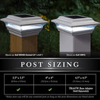 Solar Post Cap Lights, White Waterproof