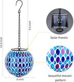 Classic Mosaic Solar Lanterns for Patio, Waterproof LED