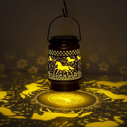 Horse Lover Solar Light Gift for Mom/Grandma/Women/Sister - Waterproof LED Mason Jar Hanging Lamp for Mother's Day - Outdoor Lantern Decor for Garden, Yard, Patio