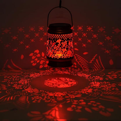 Hummingbird Solar Colorful Lanterns Outdoor Waterproof Hanging, Automatic Color Changing Light, Metal Decor Lanterns for Garden Patio Yard Lawn Backyard, Gifts for Women Mom Grandma