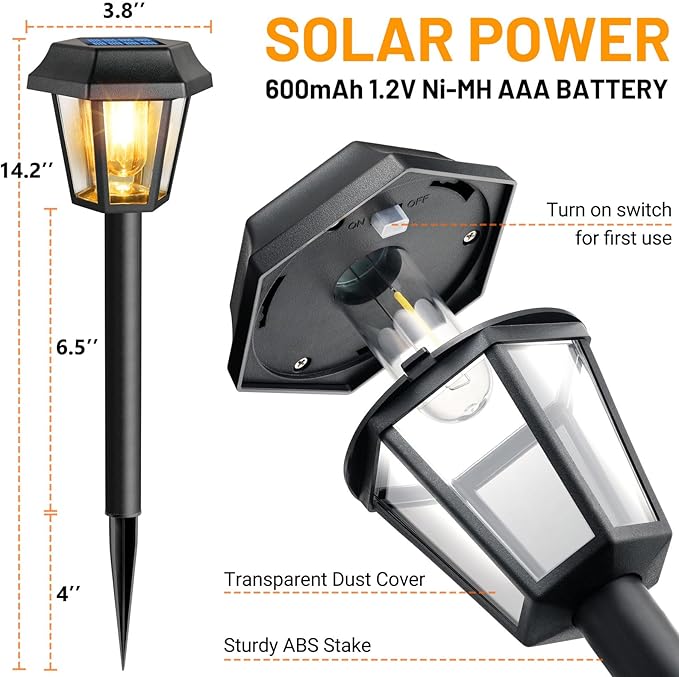 Solar Driveway Path Lights 8-Pack, Waterproof