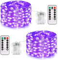 2-Pack 66ft Christmas LED String Lights, Waterproof Timer Lights