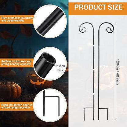 2-Pack 48" Shepherd's Hooks, Heavy-Duty Garden Stakes