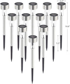12-Pack Warm White Solar Path Lights, Outdoor Walkway LED
