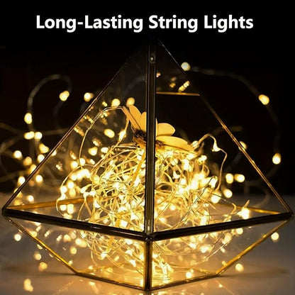 50 LED Christmas Twinkle Lights, 16ft Waterproof for Yard