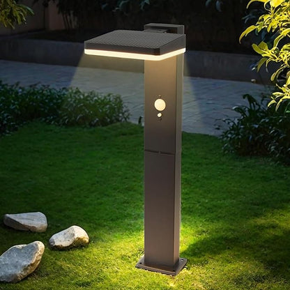 Solar Pathway Lights Outdoor - Motion Sensor Solar Path Light, 72 LED 600 Lumens Super Bright, Aluminum Waterproof Outdoor Garden Light with Groundstake for Yard, Walkway, Lawn, Driveway, 20"