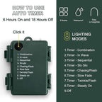 4-Pack 17ft Christmas LED String Lights, Waterproof Timer Lights