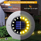 8-Pack Solar Ground Disk Lights, Warm White Waterproof LED