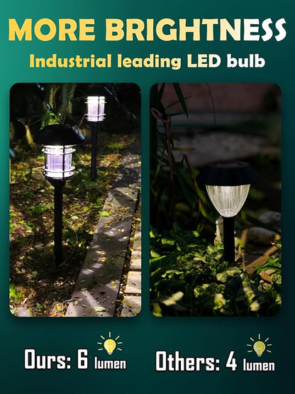Solar Lights Outdoor Waterproof, 8 Pack LED Solar Garden Lights for Yard, Patio, Walkway, Landscape, Planter