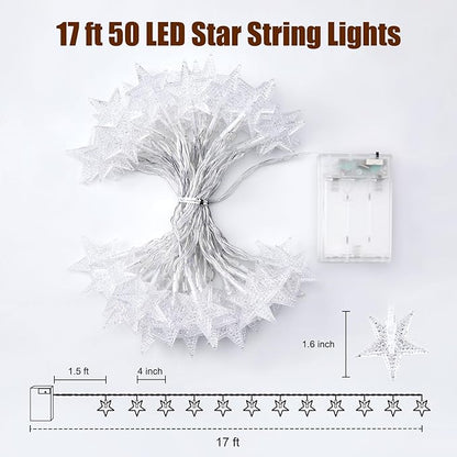 Outdoor String Lights, 17ft Warm White Waterproof LED