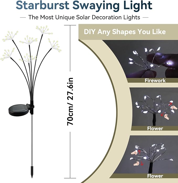 2-Pack Solar Landscape Lights for Driveway