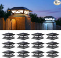 Solar Post Cap Lights 12-Pack, Waterproof LED