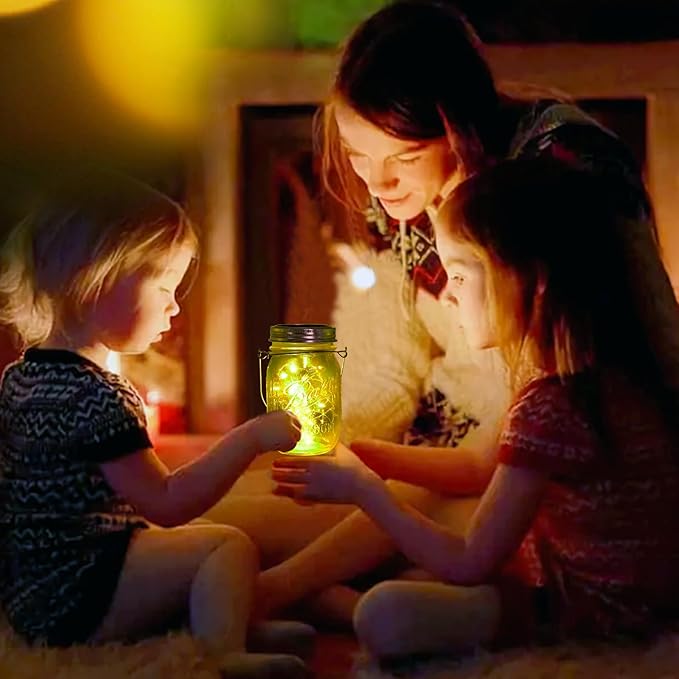 Solar Mason Jar Lights Lids, 10 Pack 30 LED Solar Fairy Lights for Regular Mouth Mason Jars, Outdoor Hanging Mason Jar Lights for Garden Yard Decor, Wedding Christmas Gifts (Jars Not Included)