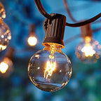 Outdoor String Lights, 50ft Brown Waterproof LED