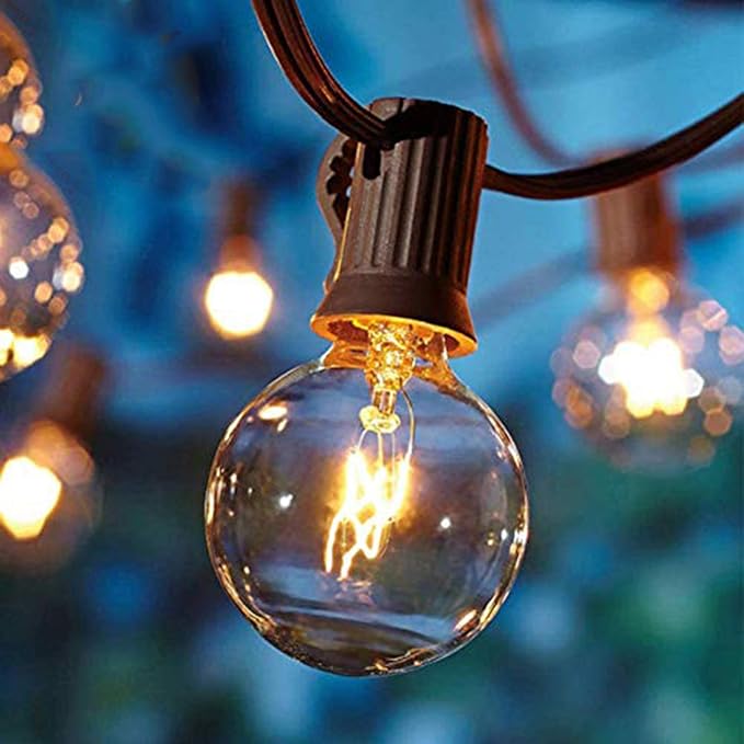 Outdoor String Lights, 50ft Brown Waterproof LED