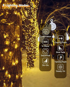 Christmas Backyard String Lights 2-Pack, 180ft 500 LED Waterproof