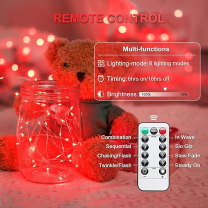 2-Pack 200 LED Christmas Twinkle Lights, 66ft Waterproof for Patio