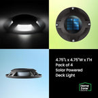 12-Pack Solar Dock Lights, Black Waterproof LED