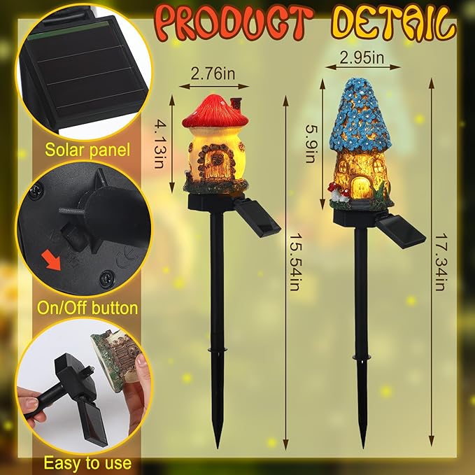 2-Pack Solar Landscape Lights for Driveway