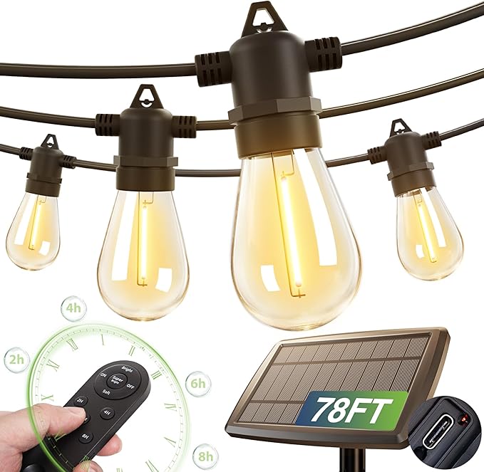 LED Patio String Lights, Waterproof Outdoor