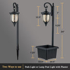 Outdoor Pole Lantern, Black Weatherproof Post Light
