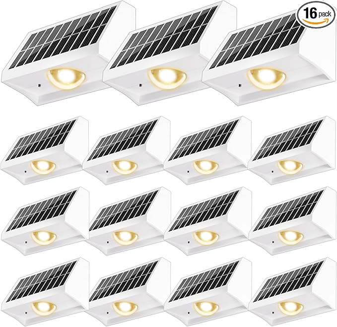 Sleek Solar Patio Lights 16-Pack, LED