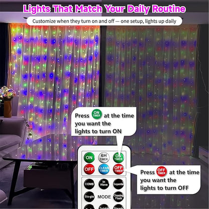Multicolor Porch String Lights, 8ft Weatherproof LED