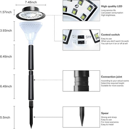 39LED Solar Pathway Lights Outdoor, 2 Pack Upgraded Solar Outdoor Lights Super Bright Up to 12 Hrs, IP65 Waterproof Solar Garden Lights Outdoor Solar Lights for Yard Landscape Path Walkway